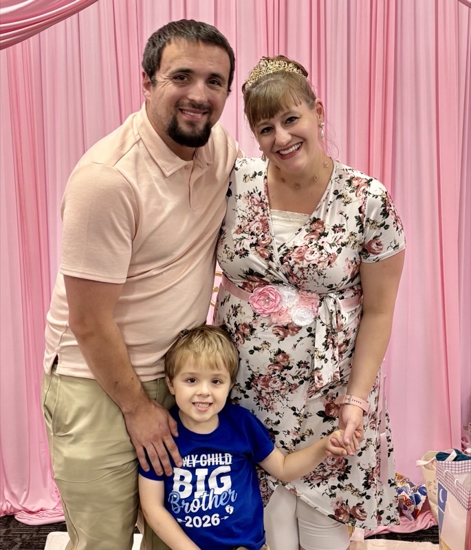 Mindy with her husband Brice and their son JJ