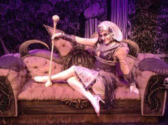 On stage in costume, 2015